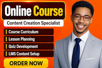 create online course content, course curriculum design, for elearning platform