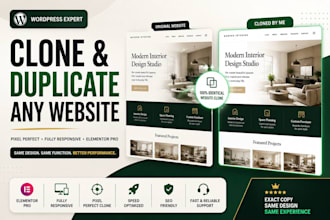 duplicate wordpress website, clone elementor website, and copy web design