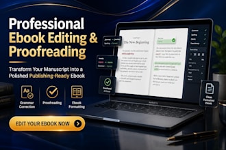 do professional ebook editing, book editing, and ebook proofreading