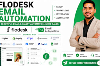 setup flodesk email automation and manychat zapier workflows