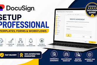 set up professional docusign templates forms and workflows