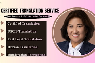 certified translation for uscis, immigration, legal and business documents