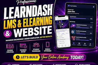 design and develop learndash lms, buddyboss, wordpress membership site