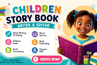 write kids story, children book, and bedtime stories