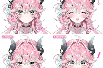 create graphic design png tuber in logo 3d pitch deck anime chibi pencil 2d