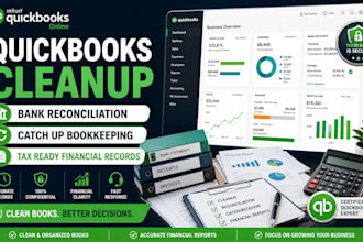 cleanup messy quickbooks bookkeeping and reconcile bank transactions