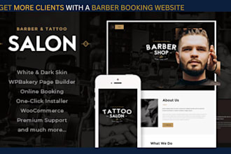 design a modern barber shop and salon booking website