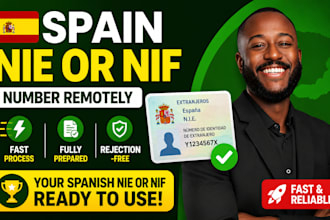 get your spain nie or nif number remotely fast, rejection free, fully prepared