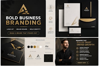design bold business branding, logo kit, brand board