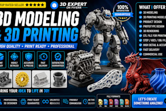 do 3d modeling 3d printing product design cad model stl obj step file