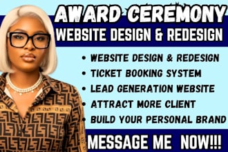 design a lead generation award ceremony website event ticket booking website