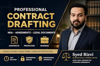 draft legal contracts, nda, agreements, and business contracts