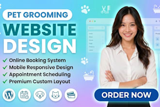 design wordpress website for pet grooming pet care pet sitting dog walking cats