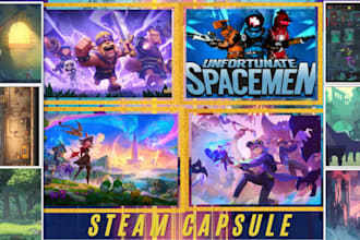 create eye catching steam capsule art and game logo
