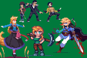 create pixel art character character design 8bit 16bit game asset animated gif