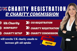 rewrite UK charity emails to increase gift aid uptake, legal charity commission