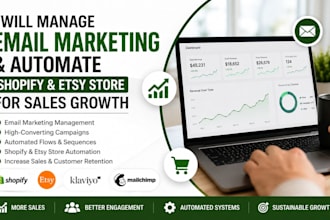 manage email marketing and automate shopify etsy store sales growth SEO ranking