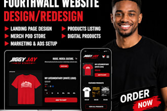 do fourthwall website merch design, redesign fourthwall store print on demand