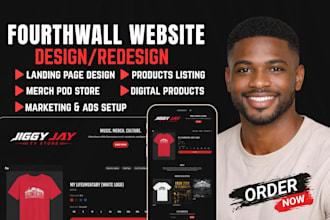 do fourthwall website merch design, redesign fourthwall store print on demand