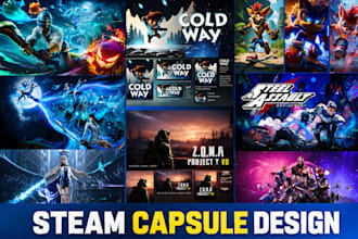 do steam capsule game art steam capsule banner cartoony game art