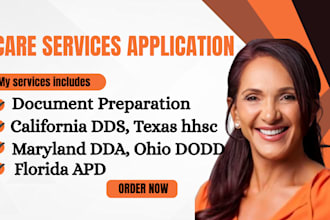 do care services application for ohio dodd, maryland dda, texas hhsc, california