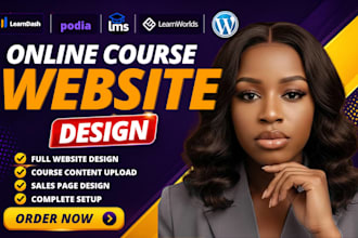 setup online course website, learnworlds, podia, learndash, kajabi lms website