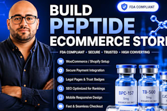 build peptide website with fda compliant ecommerce store
