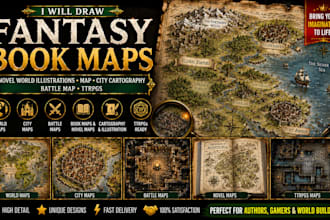 draw fantasy book novels world illustrations city cartography battle map ttrpgs