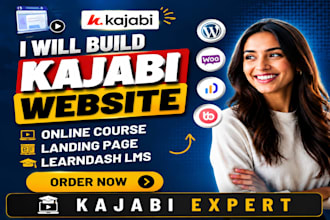 kajabi website, online course, kajabi landing page, website design and learndash