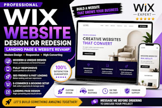 wix website design or wix redesign wix landing page wix website revamp