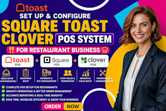 set up square toast clover pos system for restaurant business