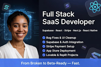 build your supabase, react, stripe, lovable, next js, react native saas app, AWS