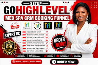 setup gohighlevel med spa crm booking funnel follow up automation ghl ai chatbot