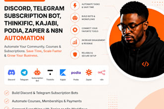discord telegram subscription bot thinkific kajabi podia zapier n8n automation