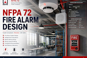 nfpa 72 fire alarm and detection system with voltage and battery calculations
