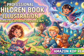 illustrate your children story book with professional cartoon art that sells