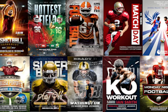 do matchday posters, banners, business flyers, sport posters for social media