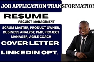 write project management, project manager, scrum master, product owner resume