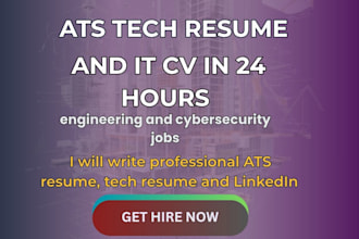 write ats tech resume, engineering resume, and IT CV