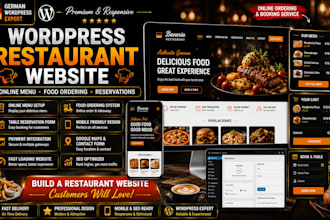 design a german wordpress restaurant website online food ordering system