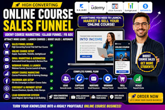 do online course sales funnel udemy course marketing kajabi funnel fb ads