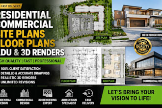 design residential commercial site plans floor plans adu 3d renders fast