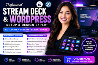 setup stream deck automation and design wordpress website