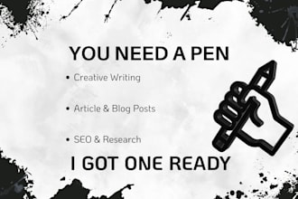 write blogs as well as articles and SEO content