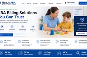 design wix aba billing company website healthcare consulting medical billing