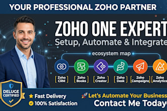 be your zoho expert for CRM setup books desk campaigns creator salesiq zoho one