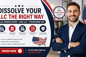 dissolve llc, USA llc company dissolution, franchise tax, closure, annual report