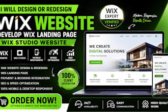 design or redesign wix website, develop wix landing page, wix studio webs