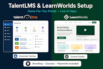 set up talentlms or learnworlds for your online course portal