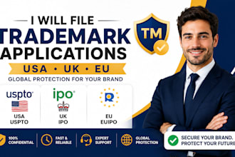 do trademark registration in USA, UK and euipo for startups and ecommerce seller